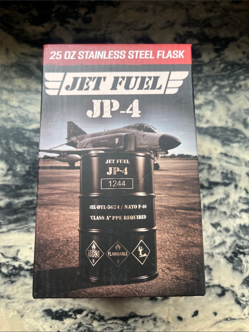 JP-4 25 oz Stainless Steel Flask - Black